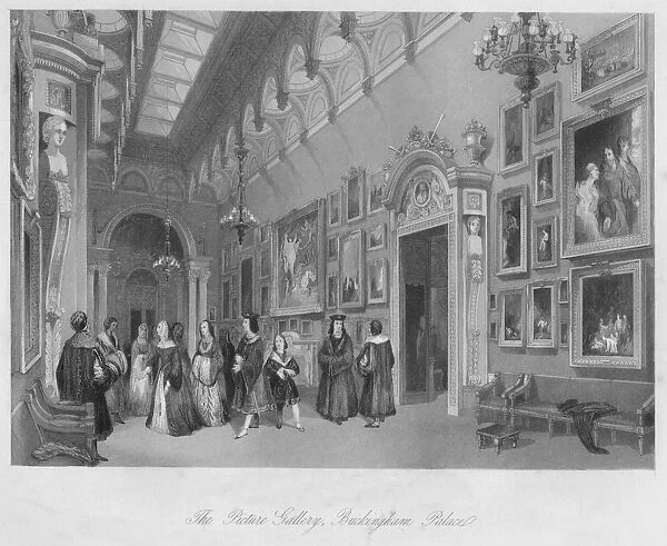 The Picture Gallery, Buckingham Palace, c1841. Artist: Henry Melville