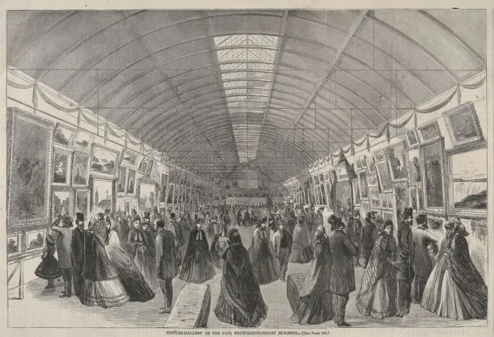 Framed Print : Picture Gallery of the Fair, Fourteenth Street Building. Creator: Winslow Homer (American Framed Print : Picture Gallery of the Fair, Fourteenth Street Building. Creator: Winslow Homer (American