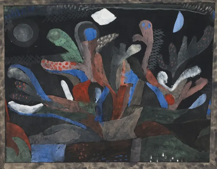 Framed Print : Picture of a garden in dark colours (Dunkelbuntes Gartenbild), 1923. Artist: Klee, Paul (1879-1940) Framed Print : Picture of a garden in dark colours (Dunkelbuntes Gartenbild), 1923. Artist: Klee, Paul (1879-1940)