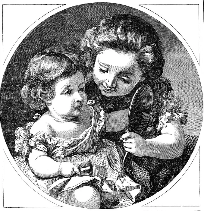 Framed Print : The Picture of Innocence - painted by Alfred Corbould - from the Exhibition of the British Institu Creator: Harvey Orrin Smith. The Picture of Innocence - painted by Alfred Corbould - from the Exhibition of the British Institu Creator Framed Print : The Picture of Innocence - painted by Alfred Corbould - from the Exhibition of the British Institu Creator: Harvey Orrin Smith. The Picture of Innocence - painted by Alfred Corbould - from the Exhibition of the British Institu Creator