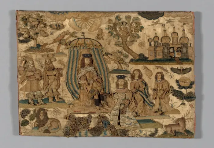 Framed Print : Picture (Needlework), England, 1666. Creator: Unknown Framed Print : Picture (Needlework), England, 1666. Creator: Unknown