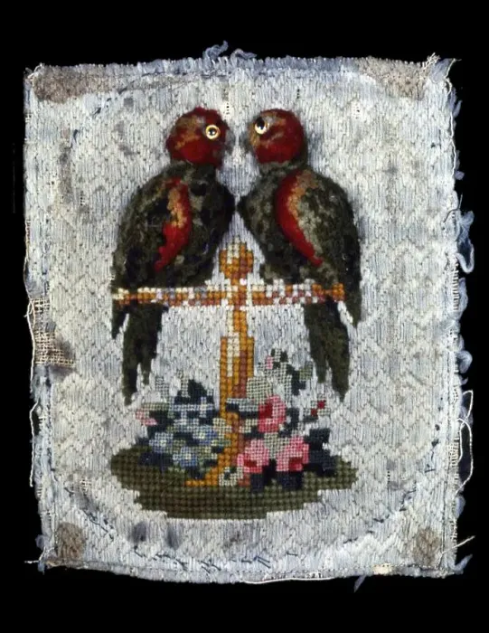 Framed Print : Picture (Needlework), Europe, Probably 19th century. Creator: Unknown Framed Print : Picture (Needlework), Europe, Probably 19th century. Creator: Unknown