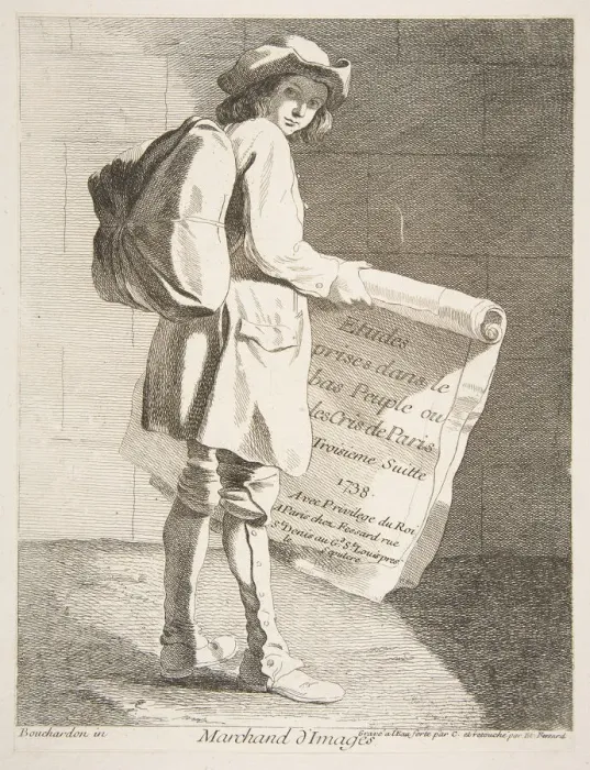 Framed Print : Picture Seller, 1738. Creator: Caylus, Anne-Claude-Philippe de Framed Print : Picture Seller, 1738. Creator: Caylus, Anne-Claude-Philippe de