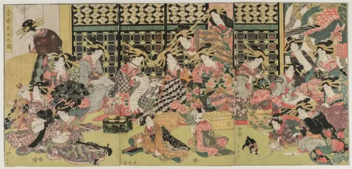 Framed Print : A Picture of the Viewing in the Pleasure Quarters, 1810s. Creator: Kikugawa Eizan (Japanese Framed Print : A Picture of the Viewing in the Pleasure Quarters, 1810s. Creator: Kikugawa Eizan (Japanese