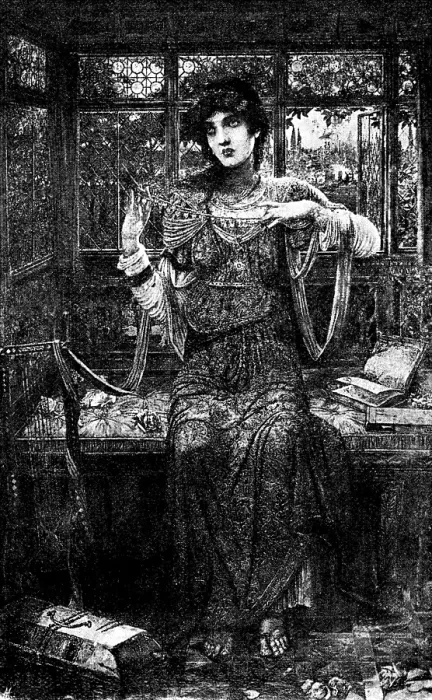 Framed Print : Pictures from the New Gallery: O Swallow, flying from the golden woods...J. M. Strudwick, 1895. Creator: George Meisenbach Framed Print : Pictures from the New Gallery: O Swallow, flying from the golden woods...J. M. Strudwick, 1895. Creator: George Meisenbach
