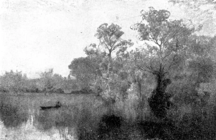 Framed Print : Pictures from the Royal Academy: Autumn Haze - A. East, 1895. Creator: George Meisenbach Framed Print : Pictures from the Royal Academy: Autumn Haze - A. East, 1895. Creator: George Meisenbach