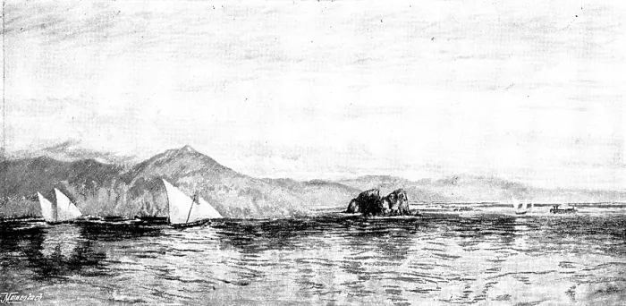 Framed Print : Pictures from the Royal Academy: The Isles of the Sirens - J. Brett, A.R.A. 1895. Creator: George Meisenbach Framed Print : Pictures from the Royal Academy: The Isles of the Sirens - J. Brett, A.R.A. 1895. Creator: George Meisenbach