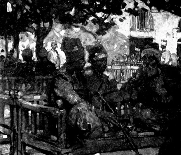 Framed Print : Pictures from the Royal Academy: The Story - Frank Brangwyn, 1898. Creator: Unknown Framed Print : Pictures from the Royal Academy: The Story - Frank Brangwyn, 1898. Creator: Unknown