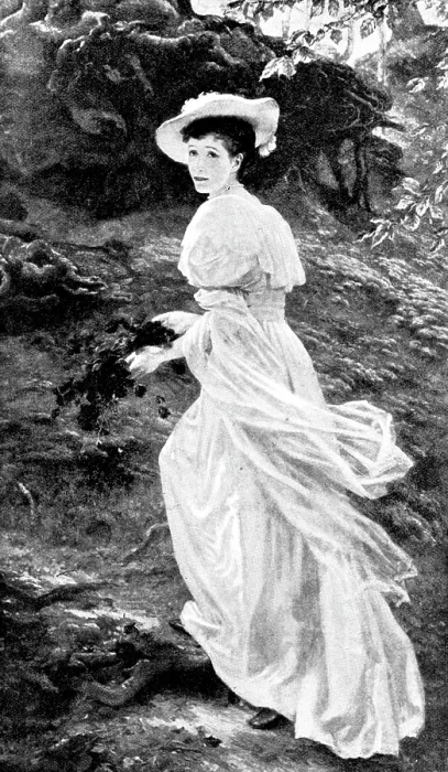 Framed Print : Pictures from the Royal Academy: Through the Wood...Louisa Starr-Canziani, 1895. Creator: George Meisenbach Framed Print : Pictures from the Royal Academy: Through the Wood...Louisa Starr-Canziani, 1895. Creator: George Meisenbach