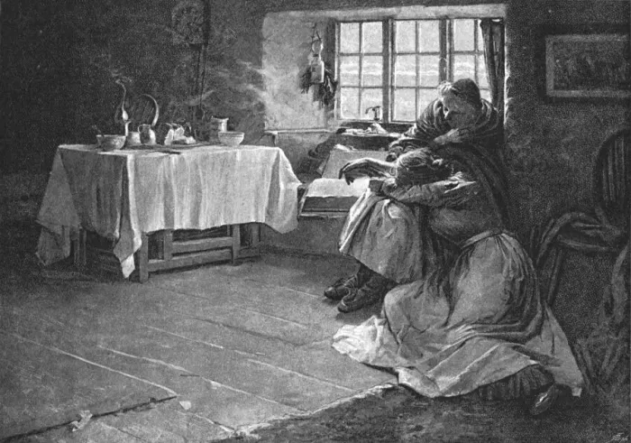 Framed Print : Pictures of the Year- VII, A Hopeless Dawn, 1888. Creator: Frank Bramley Framed Print : Pictures of the Year- VII, A Hopeless Dawn, 1888. Creator: Frank Bramley