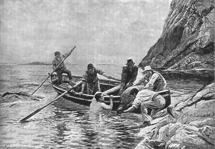 Framed Print : Pictures of the Year VIII, The Seal Diver, Co. Mayo, 1888. Creator: William Henry Bartlett Framed Print : Pictures of the Year VIII, The Seal Diver, Co. Mayo, 1888. Creator: William Henry Bartlett