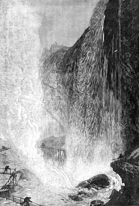 Framed Print : Picturesque America: Cave of the Winds, Niagara Falls, 1881. Creator: Unknown Framed Print : Picturesque America: Cave of the Winds, Niagara Falls, 1881. Creator: Unknown