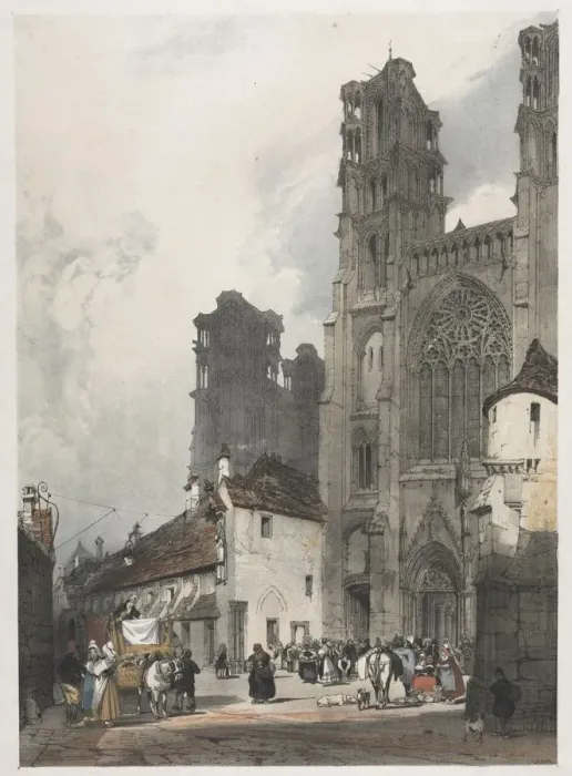 Framed Print : Picturesque Architecture in Paris, Ghent, Antwerp, Rouen: Laon, France, 1839. Creator Framed Print : Picturesque Architecture in Paris, Ghent, Antwerp, Rouen: Laon, France, 1839. Creator