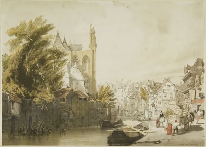 Framed Print : Picturesque Architecture in Paris, Ghent, Antwerp, Touen, etc. 1839 Framed Print : Picturesque Architecture in Paris, Ghent, Antwerp, Touen, etc. 1839