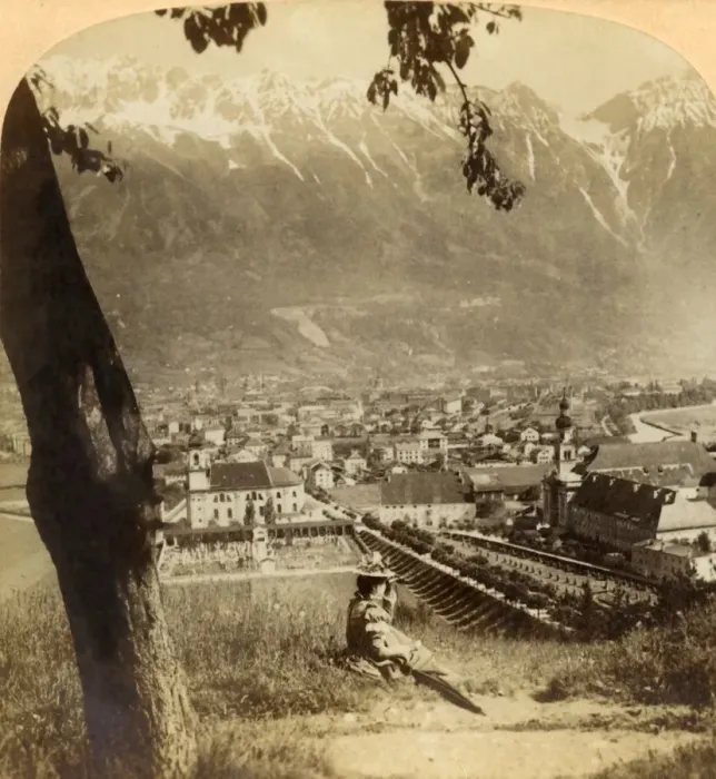Framed Print : Picturesque Innsbruck, the Capital of Tyrol, Austria... 1898. Creator: Underwood & Underwood Framed Print : Picturesque Innsbruck, the Capital of Tyrol, Austria... 1898. Creator: Underwood & Underwood