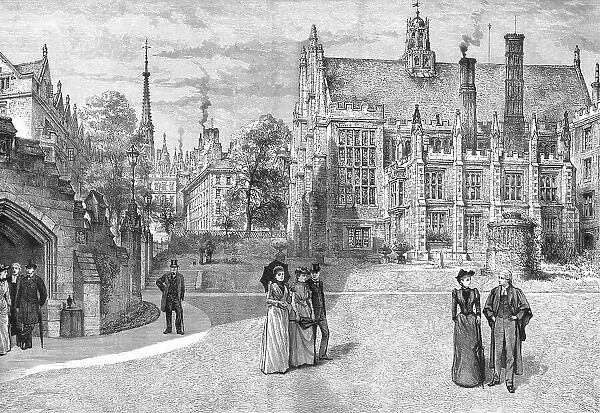 'Picturesque London -- The Middle Temple Hall and Gardens, 1890. Creators: HW Brewer, Edward Killingworth Johnson