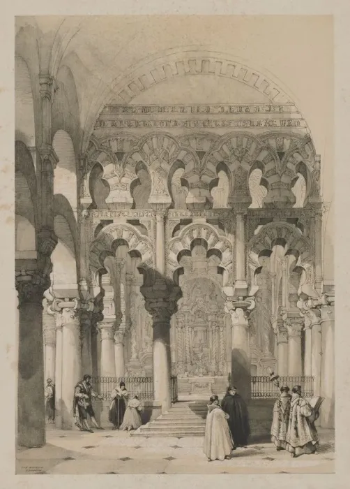 Framed Print : Picturesque Sketches in Spain: The Mosque, Cordova, 1837. Creator: Thomas Shotter Boys (British Framed Print : Picturesque Sketches in Spain: The Mosque, Cordova, 1837. Creator: Thomas Shotter Boys (British