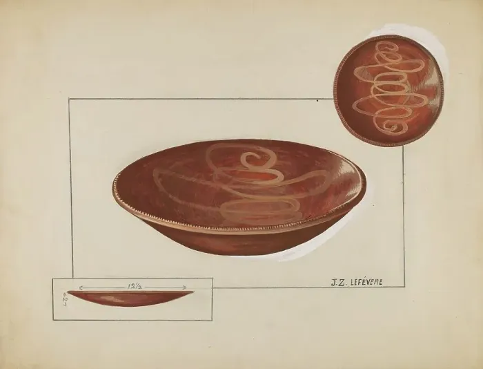 Framed Print : Pie Plate, 1935 / 1942. Creator: Jules Lefevere Framed Print : Pie Plate, 1935 / 1942. Creator: Jules Lefevere