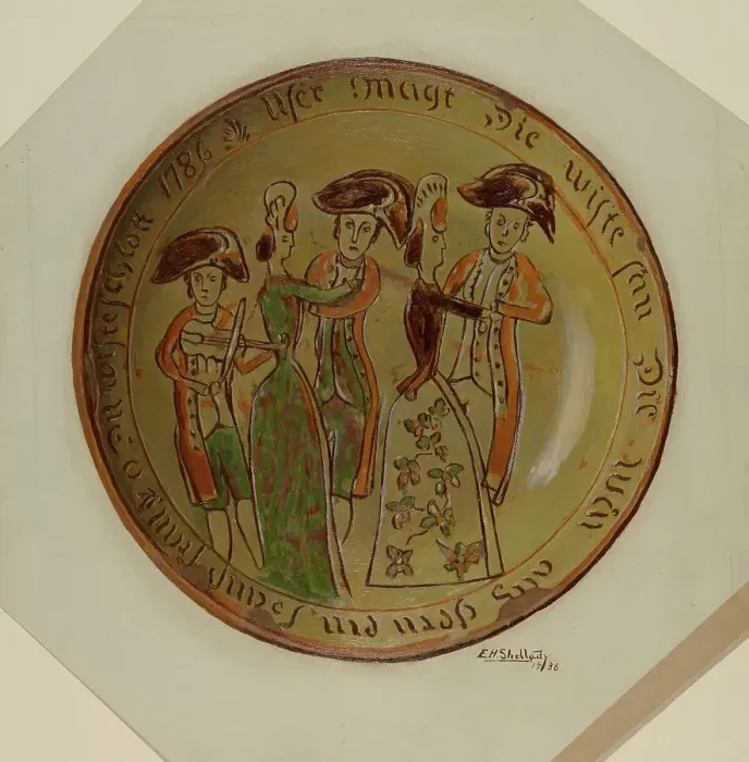 Framed Print : Pie Plate, 1936. Creator: Eugene Shellady Framed Print : Pie Plate, 1936. Creator: Eugene Shellady