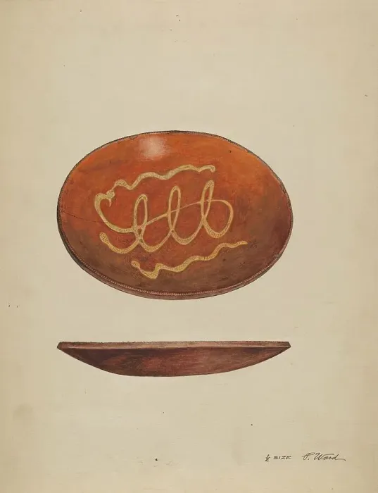 Framed Print : Pie Plate, c. 1937. Creator: Paul Ward