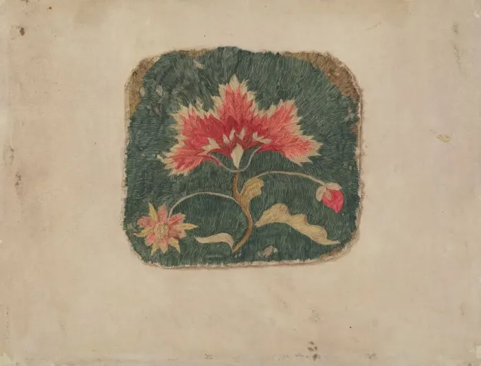 Framed Print : Piece of Crewel Embroidery, c. 1936. Creator: Phyllis Dorr Framed Print : Piece of Crewel Embroidery, c. 1936. Creator: Phyllis Dorr