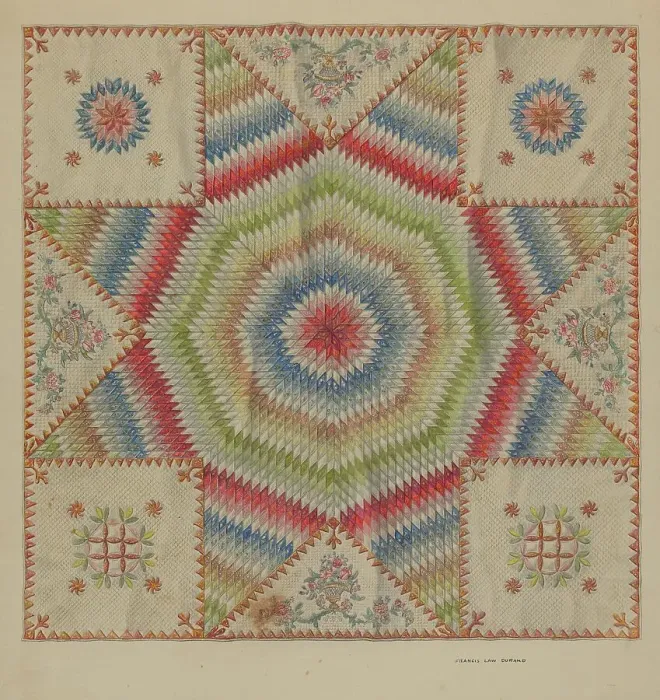 Framed Print : Pieced Quilt. Creator: Francis Law Durand Framed Print : Pieced Quilt. Creator: Francis Law Durand