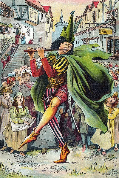 The Pied Piper leading away the children of Hamelin, c1899