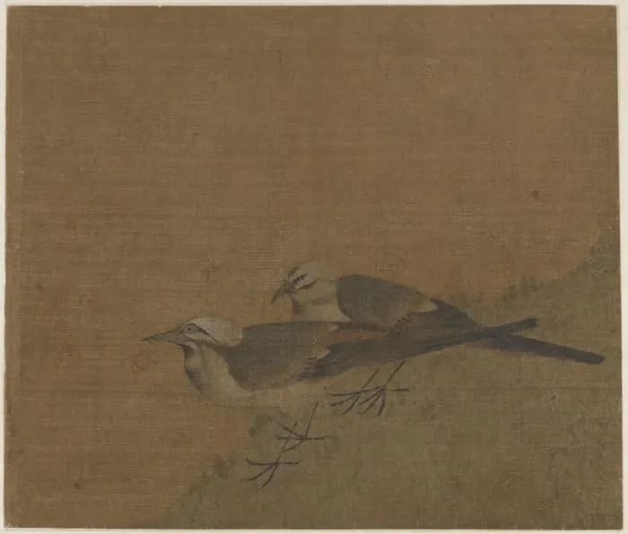 Framed Print : Two pied wagtails, Yuan dynasty, (14th century?). Creator: Unknown Framed Print : Two pied wagtails, Yuan dynasty, (14th century?). Creator: Unknown