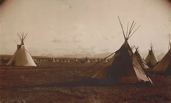 Piegan encampment, c1900. Creator: Edward Sheriff Curtis