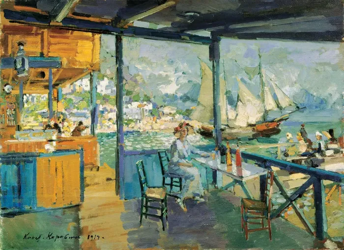 Framed Print : Pier in Gurzuf, 1914. Artist: Konstantin Korovin Framed Print : Pier in Gurzuf, 1914. Artist: Konstantin Korovin