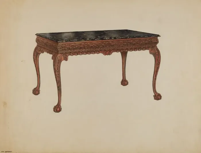 Framed Print : Pier Table, 1936. Creator: John Dieterich Framed Print : Pier Table, 1936. Creator: John Dieterich