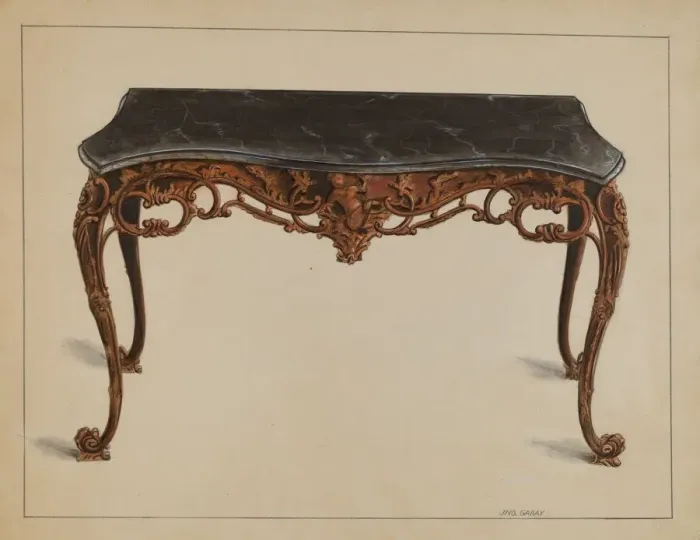 Framed Print : Pier Table, c. 1936. Creator: John Garay Framed Print : Pier Table, c. 1936. Creator: John Garay