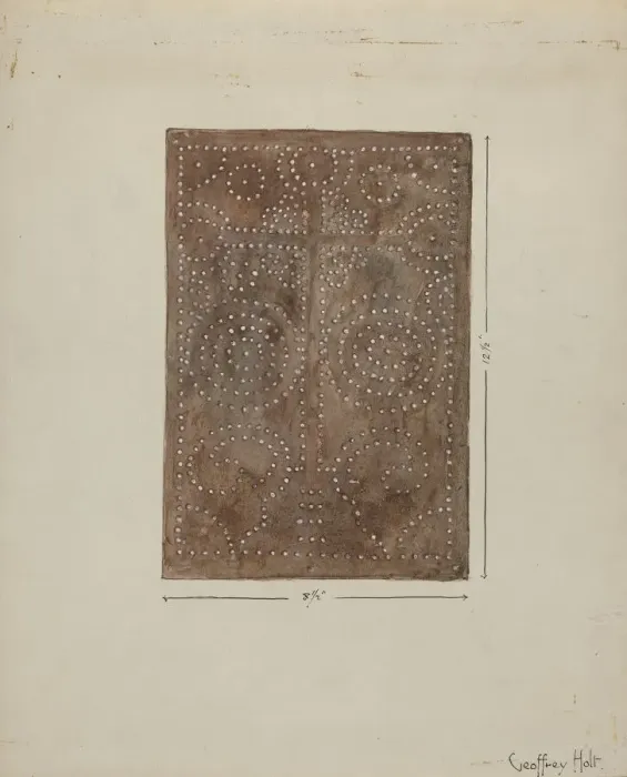 Framed Print : Pierced Metal Screen from Confessional, c. 1936. Creator: Geoffrey Holt Framed Print : Pierced Metal Screen from Confessional, c. 1936. Creator: Geoffrey Holt