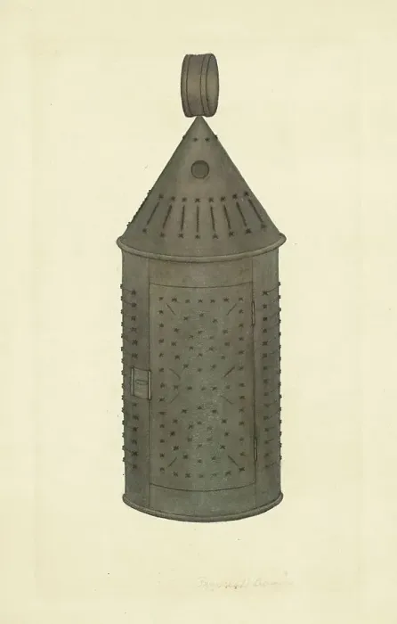 Framed Print : Pierced Tin Lantern, 1935 / 1942. Creator: Francis Bruner Framed Print : Pierced Tin Lantern, 1935 / 1942. Creator: Francis Bruner