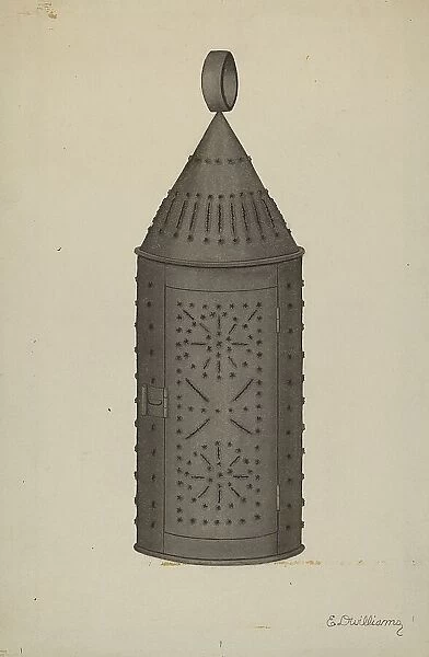 Pierced Tin Lantern, c. 1941. Creator: Edward D. Williams