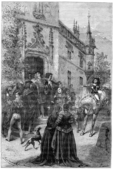 Framed Print : Pierre du Terrail leaves his family, 1898. Artist: Piaud Framed Print : Pierre du Terrail leaves his family, 1898. Artist: Piaud