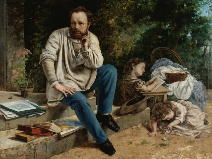 Framed Print : Pierre-Joseph Proudhon (1809-1865) and his children, 1865 Framed Print : Pierre-Joseph Proudhon (1809-1865) and his children, 1865