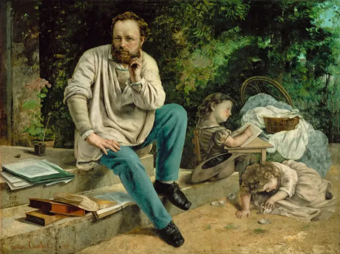 Framed Print : Pierre-Joseph Proudhon and his children, 1865 Framed Print : Pierre-Joseph Proudhon and his children, 1865