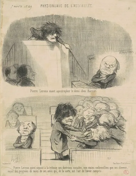 Framed Print : Pierre Leroux Osant apostrophe... 19th century. Creator: Honore Daumier Framed Print : Pierre Leroux Osant apostrophe... 19th century. Creator: Honore Daumier