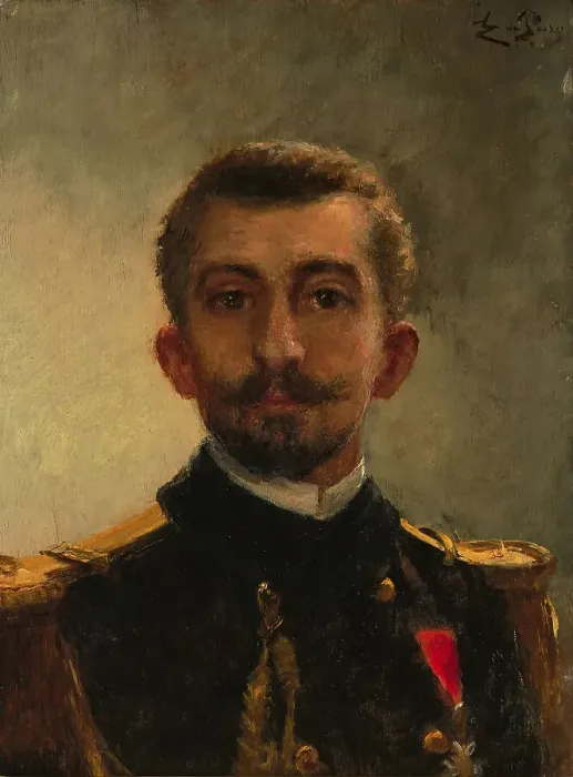 Framed Print : Pierre Loti (1850-1923) as officer. Creator: De Pury, Jean-Edmond (1845-1911) Framed Print : Pierre Loti (1850-1923) as officer. Creator: De Pury, Jean-Edmond (1845-1911)
