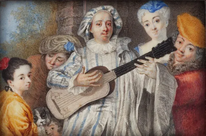 Framed Print : Pierre Sirois with his children, c1710s. Creator: Unknown Framed Print : Pierre Sirois with his children, c1710s. Creator: Unknown