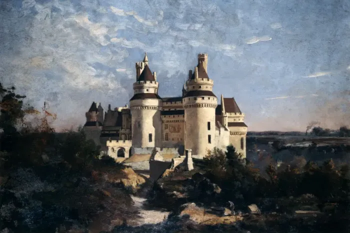 Framed Print : Pierrefonds, 1868. Artist: Emmanuel Lansyer Framed Print : Pierrefonds, 1868. Artist: Emmanuel Lansyer