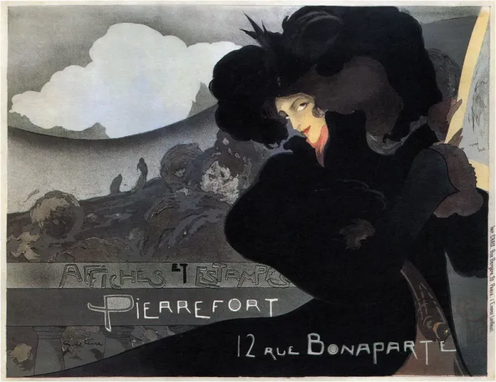Framed Print : Pierrefort, Affiches et Stampes, 1898. Artist: Feure, Georges de (1868?1928) Framed Print : Pierrefort, Affiches et Stampes, 1898. Artist: Feure, Georges de (1868?1928)