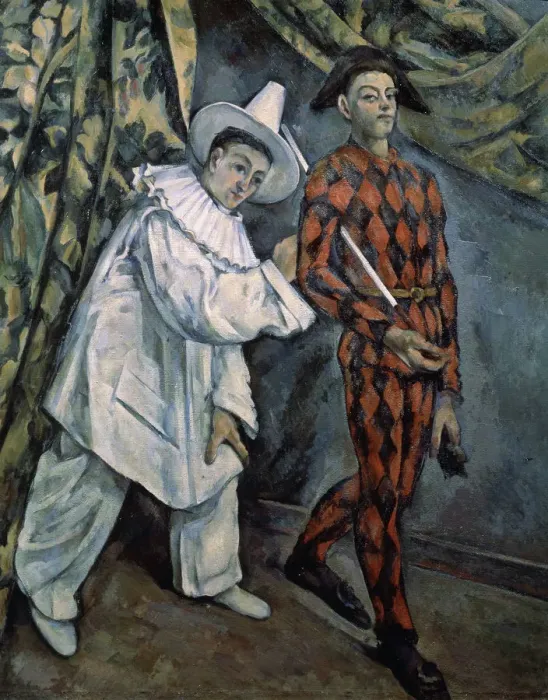 Framed Print : Pierrot and Harlequin (Mardi-Gras), c1888. Artist: Paul Cezanne Framed Print : Pierrot and Harlequin (Mardi-Gras), c1888. Artist: Paul Cezanne