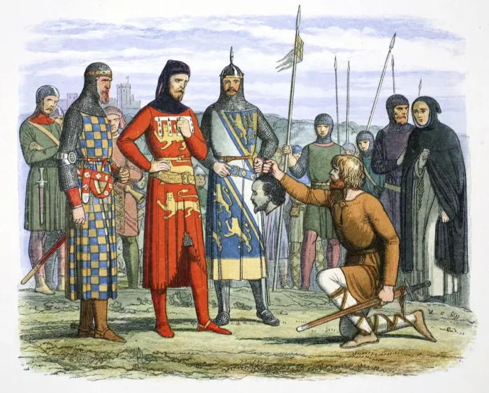 Framed Print : Piers Gavestons head shown to the Earl of Lancaster, 1312 (1864) Framed Print : Piers Gavestons head shown to the Earl of Lancaster, 1312 (1864)