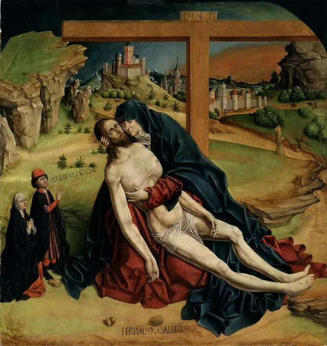 Framed Print : Pieta, 1465-1470. Artist: Gallego, Fernando (c. 1440-1507) Framed Print : Pieta, 1465-1470. Artist: Gallego, Fernando (c. 1440-1507)