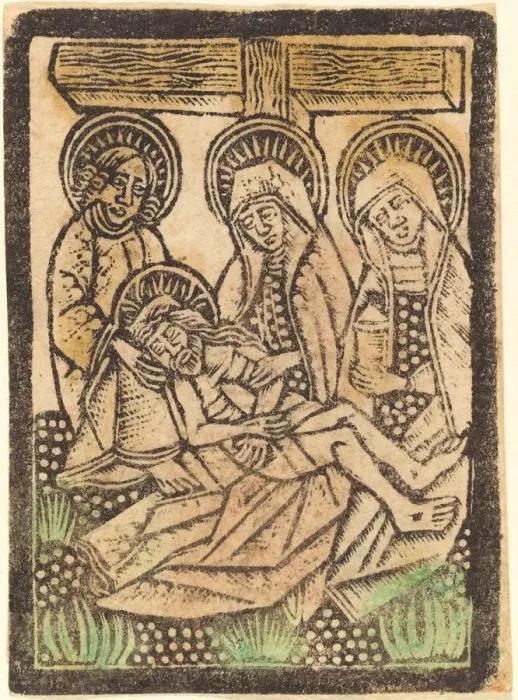 Framed Print : The Pieta, 1470 / 1480. Creator: Workshop of the Master of the Aachen Madonna Framed Print : The Pieta, 1470 / 1480. Creator: Workshop of the Master of the Aachen Madonna