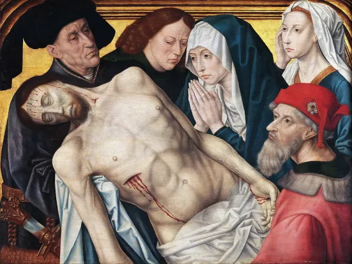 Framed Print : Pietà, 1480-1490. Creator: Goes, Hugo, van der (1435-1482) Framed Print : Pietà, 1480-1490. Creator: Goes, Hugo, van der (1435-1482)