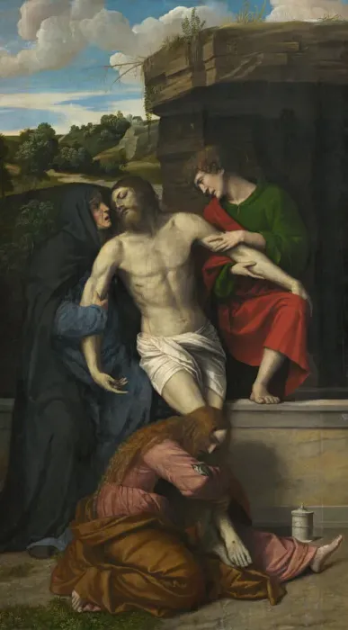 Framed Print : Pieta, 1520s. Creator: Moretto da Brescia Framed Print : Pieta, 1520s. Creator: Moretto da Brescia