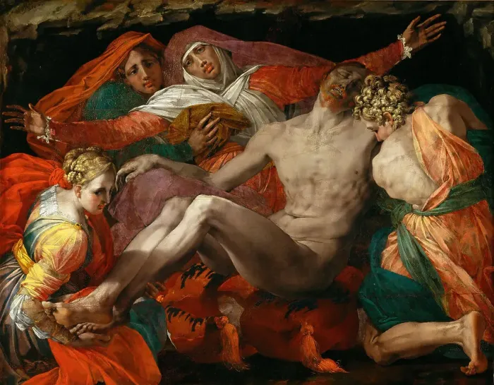Framed Print : Pietà, Between 1530 and 1535. Creator: Rosso Fiorentino (1495-1540) Framed Print : Pietà, Between 1530 and 1535. Creator: Rosso Fiorentino (1495-1540)